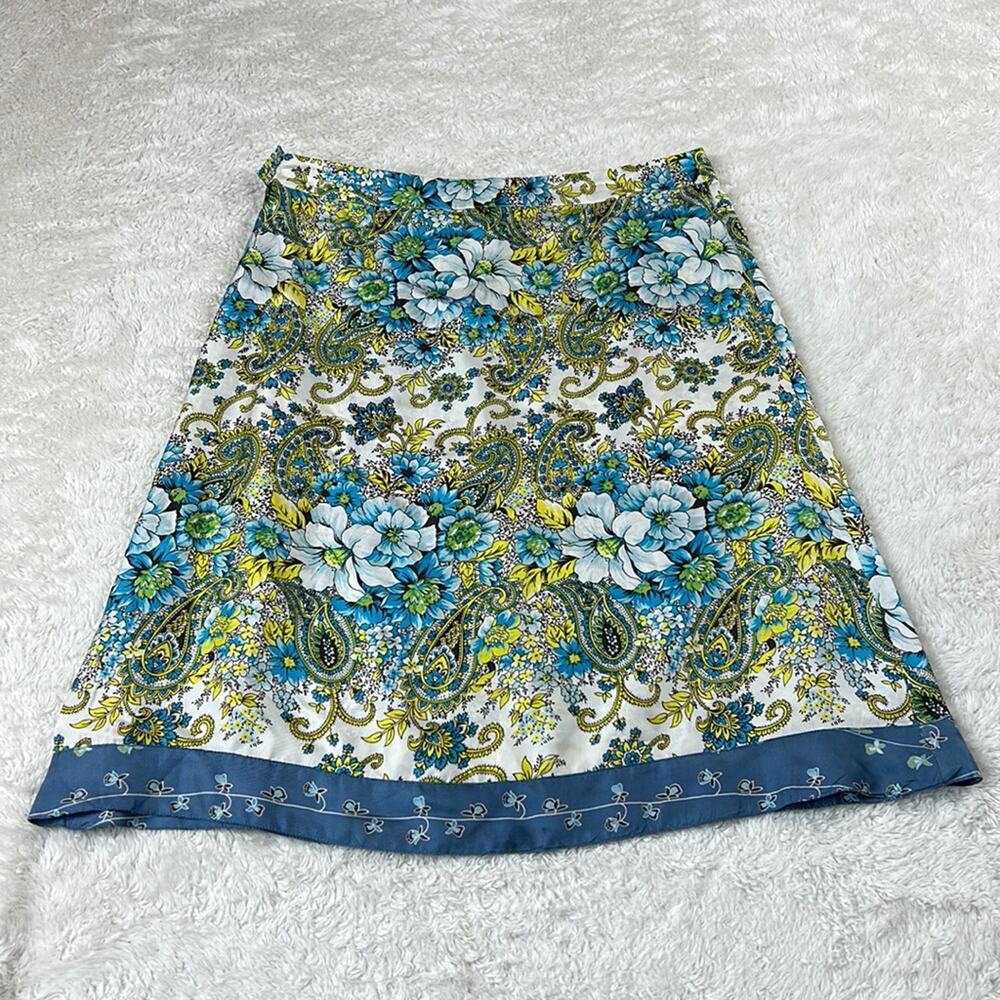 Old Navy 100% silk paisley patterned a line skirt, size 1